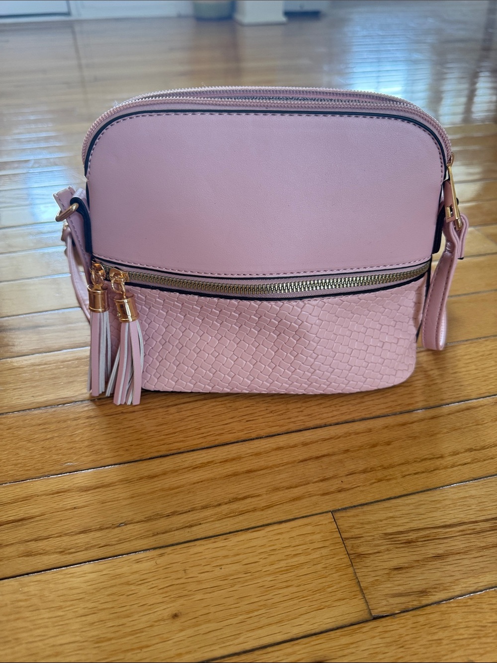 Pink Crossbody Bag with Tassel Detail NWT